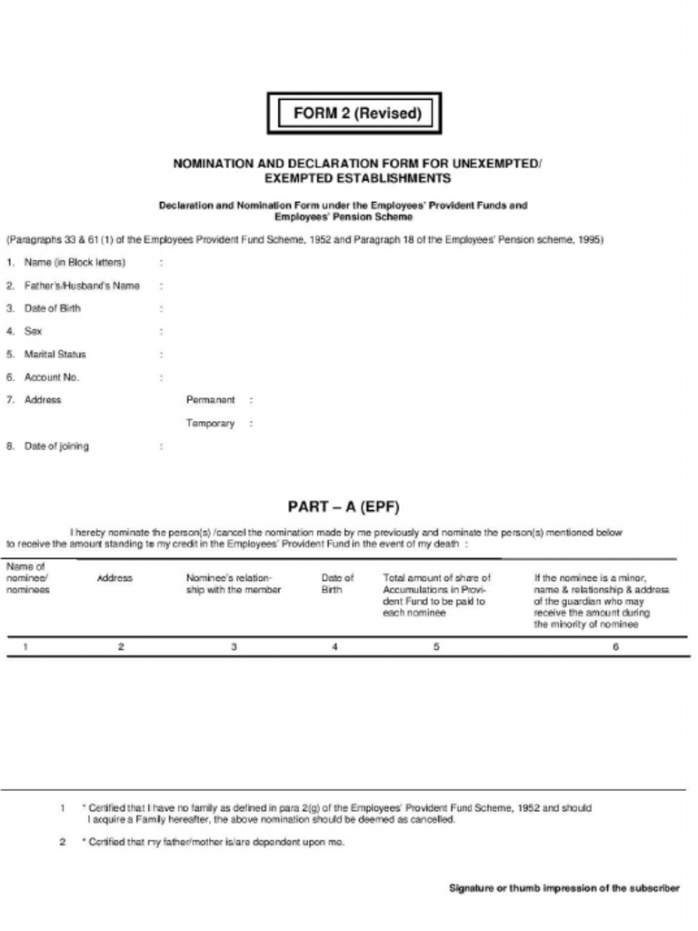PF-Form 2 (Revised) | PDF