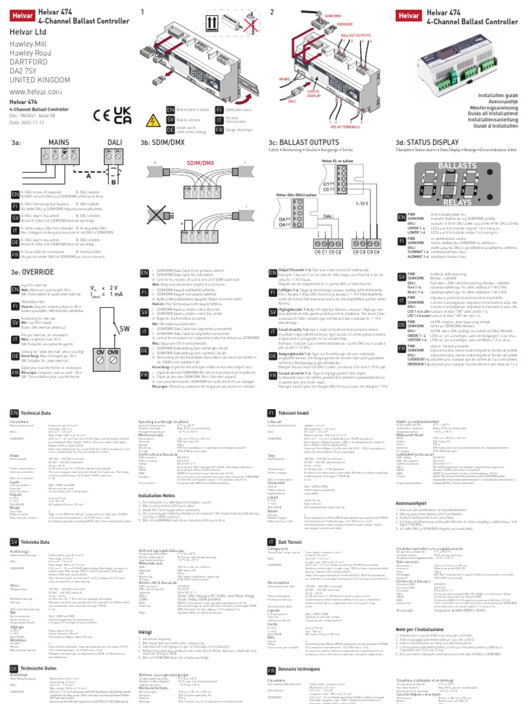 Helvar 474 - Installation Guide | PDF