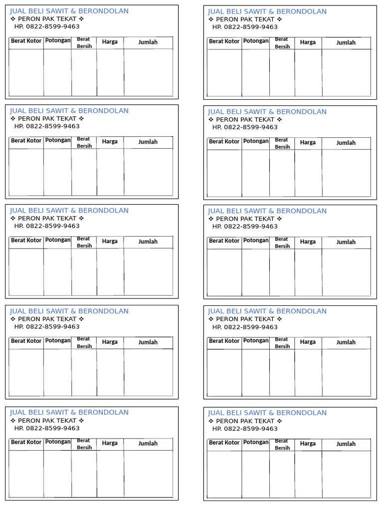 Nota Pak Tekat | PDF
