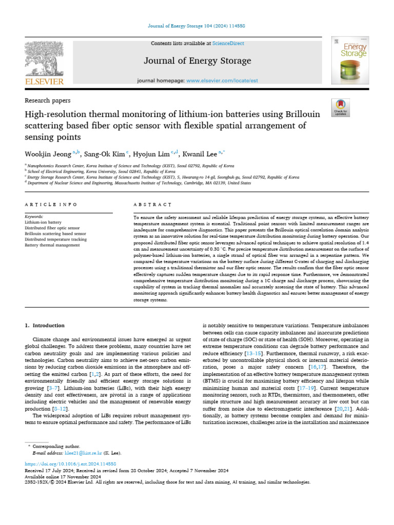 High-Resolution Thermal Monitoring of Li-ion Batteries | PDF | Battery ...