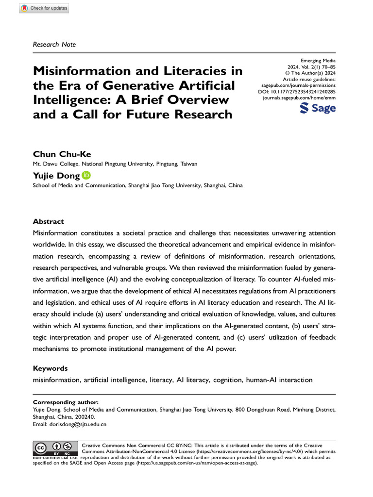 Misinformation and AI Literacy Overview | PDF | Artificial Intelligence ...