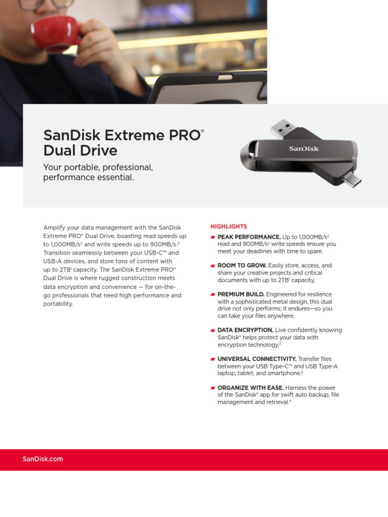 Sandisk Pendrive Features Details | PDF | Usb | Mobile App