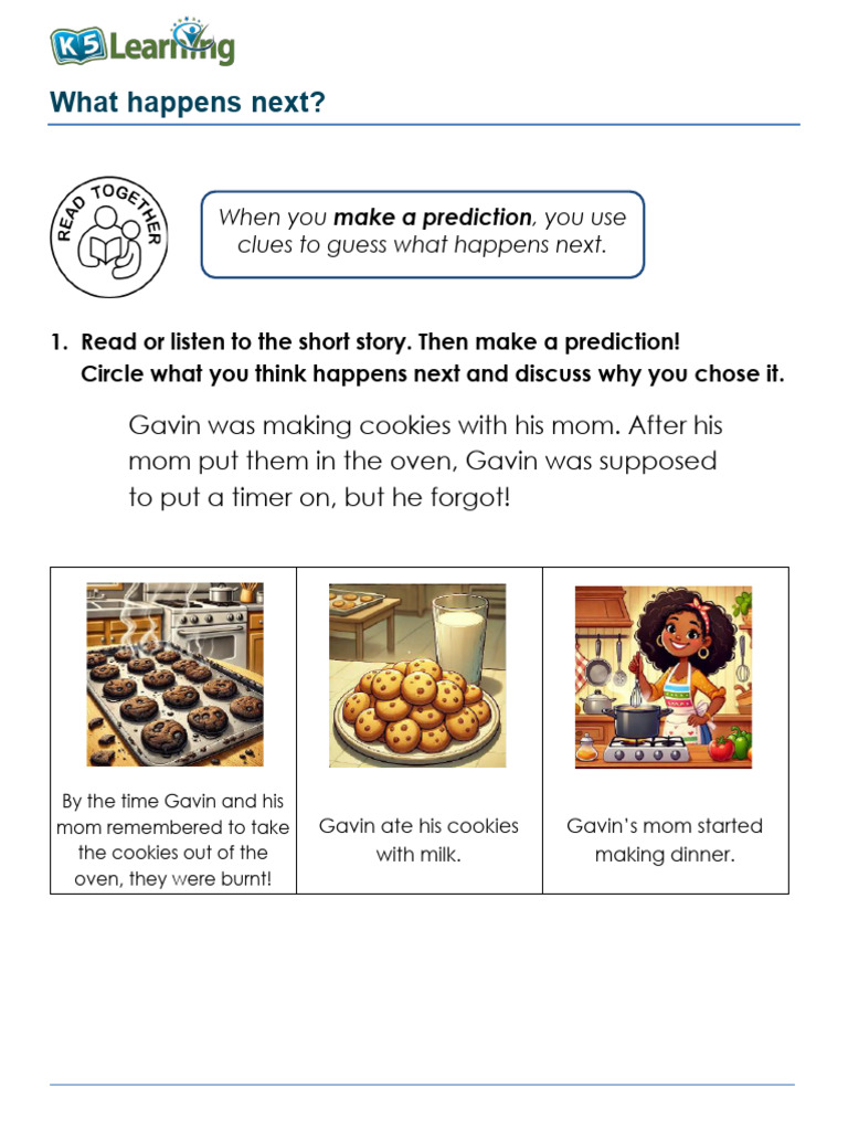 K-5 Reading Prediction Worksheets | PDF
