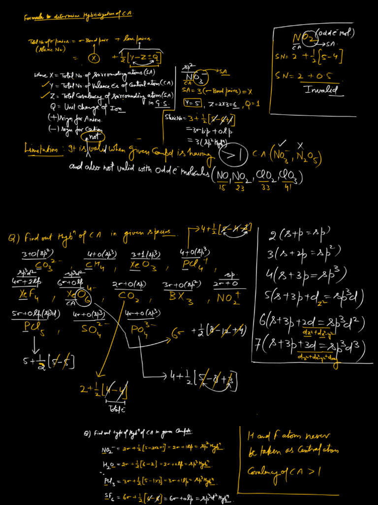 Chemical Bonding - L-12 (Class Notes) - Hybridization | PDF