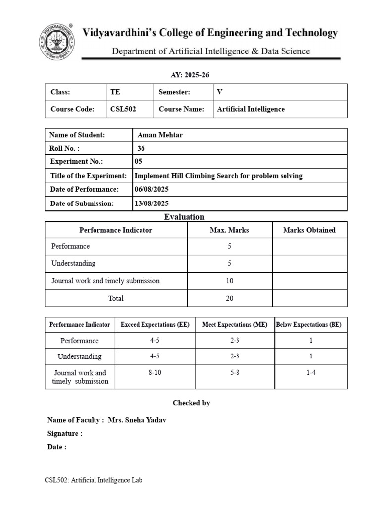 Hill Climbing Search Implementation Guide | PDF | Numerical Analysis ...