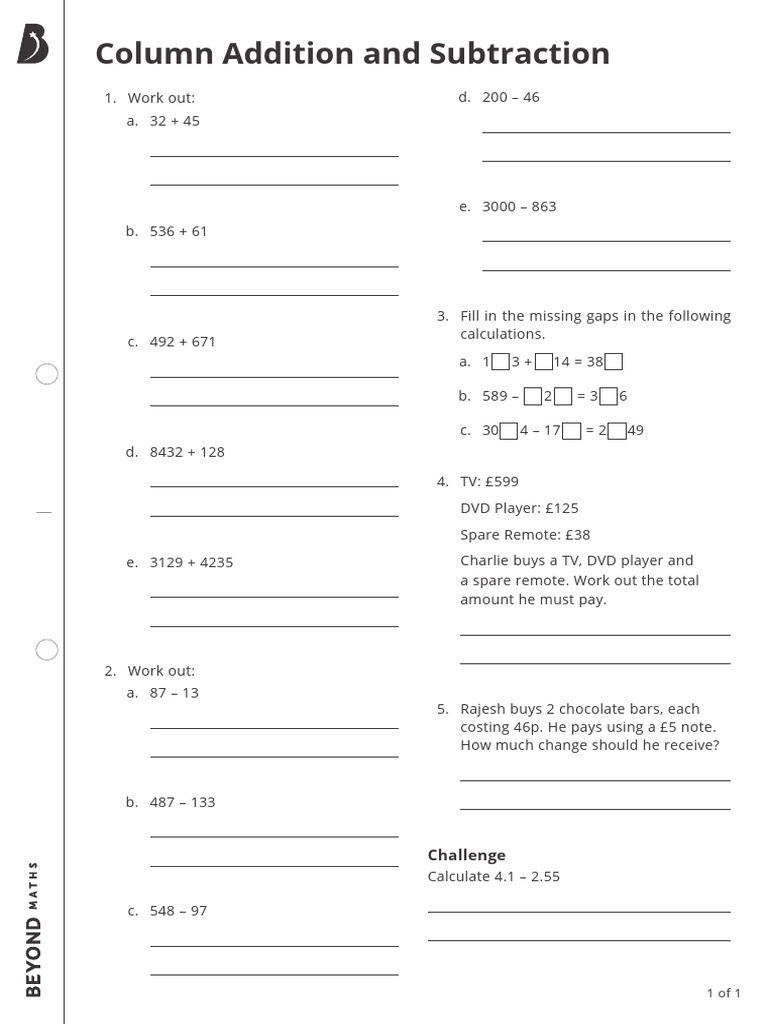 Reception Maths Worksheet Activities | PDF