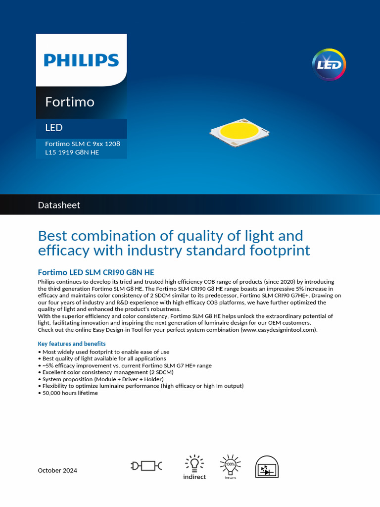 Fortimo SLM G8 HE LED Datasheet | PDF | Light | Lighting