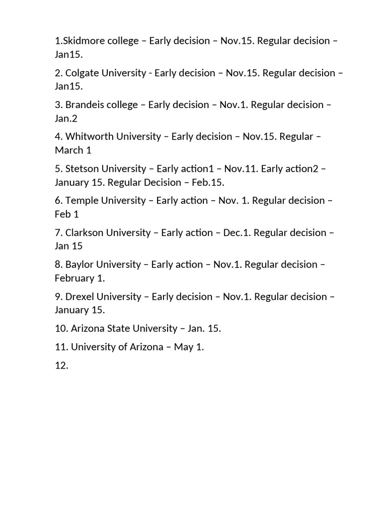 College Application Deadlines 2023 | PDF