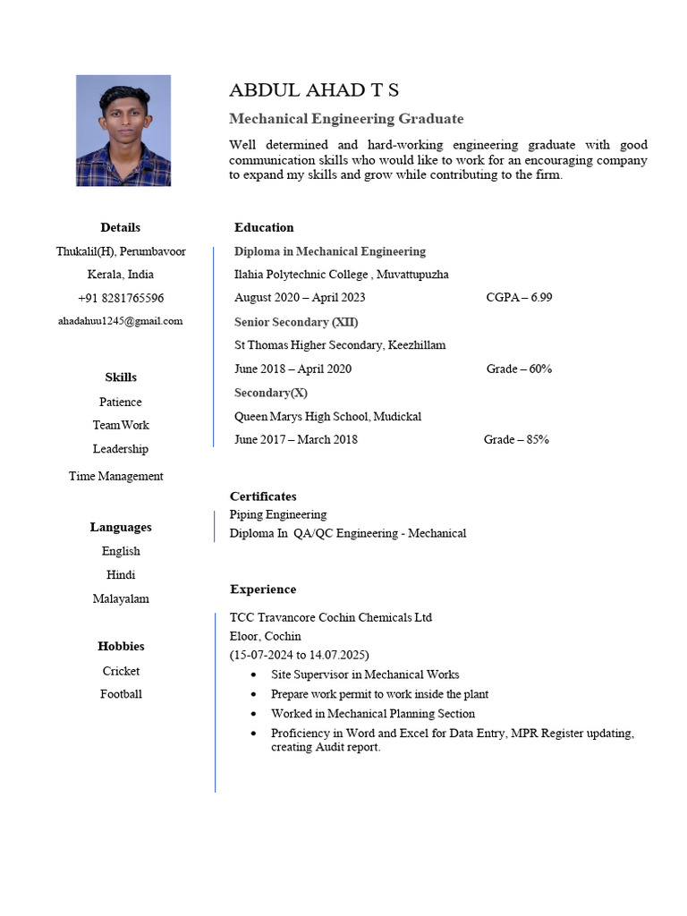 Ahad cv1 | PDF