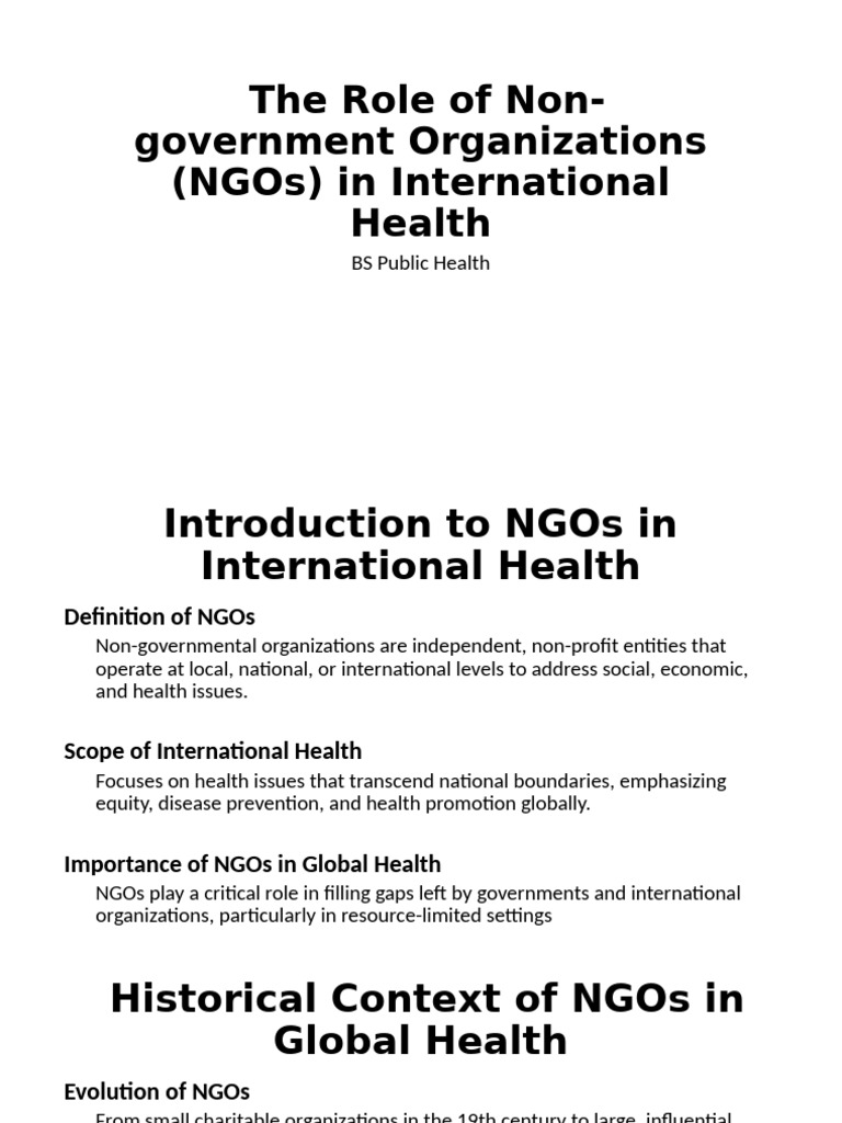 Role of NGOs in International Health | PDF | Médecins Sans Frontières ...