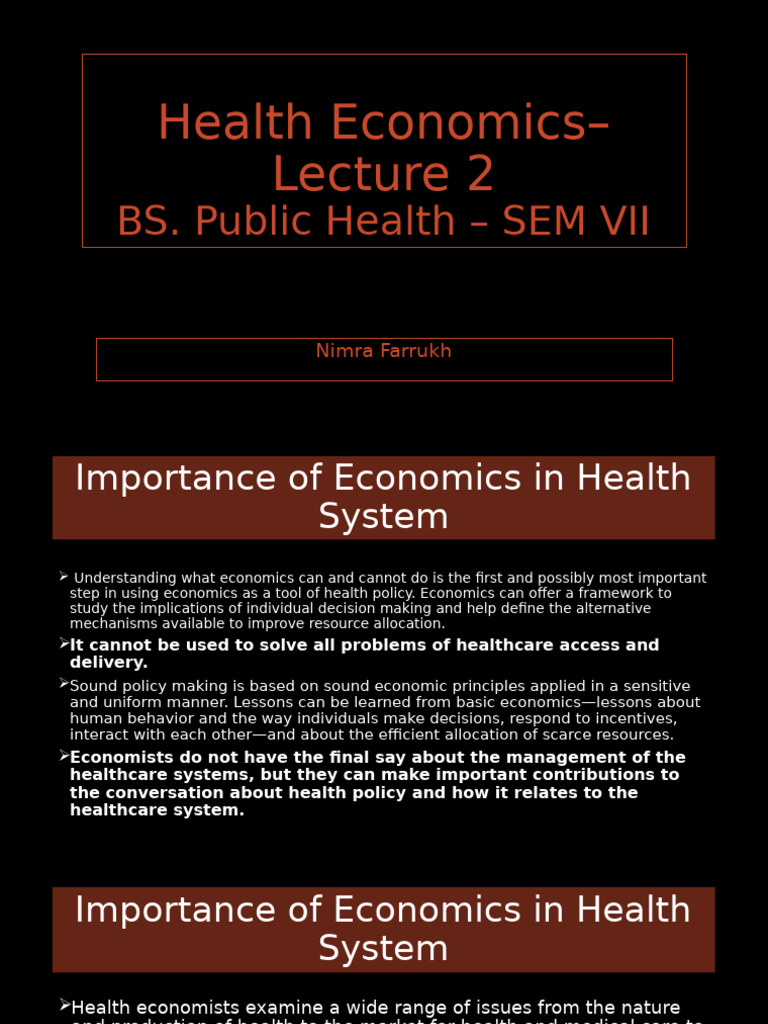 Lecture 2 | PDF | Economics | Health Care