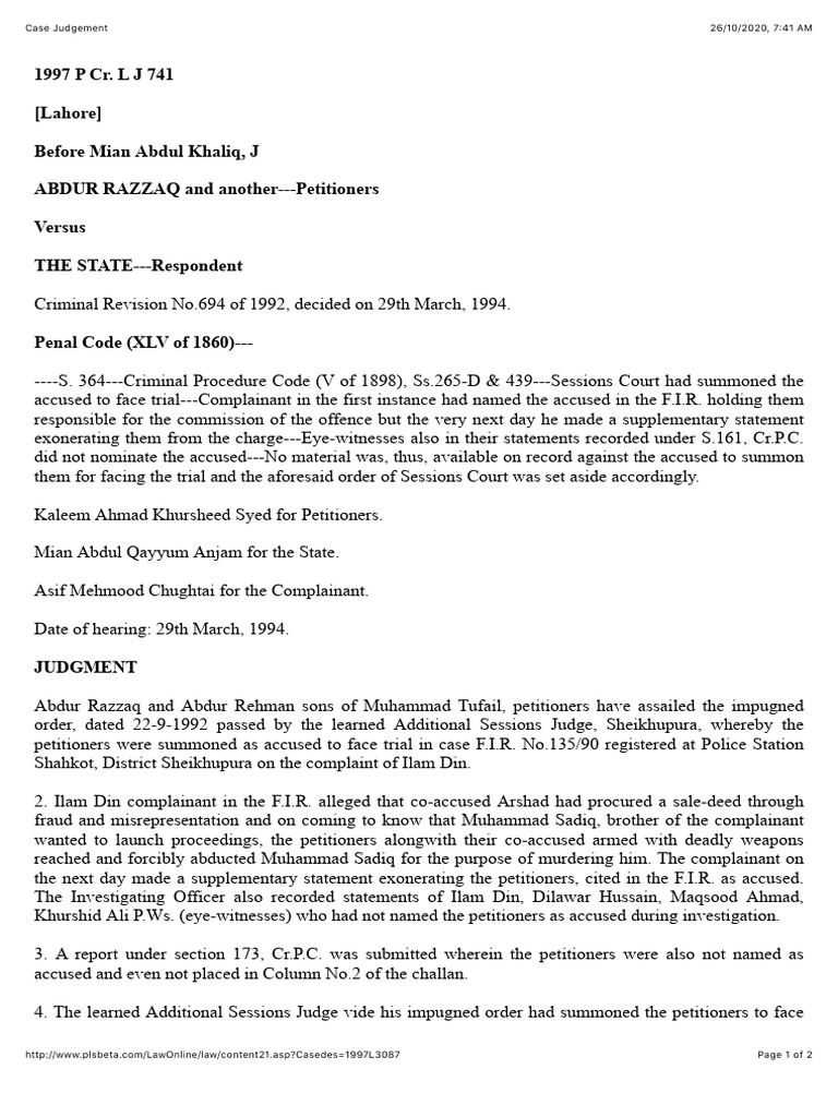 Criminal Revision Case Ruling Summary | PDF | Separation Of Powers ...