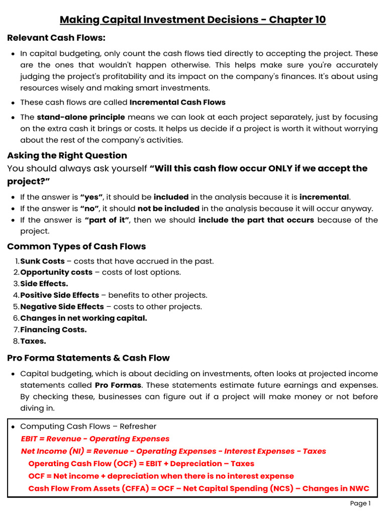 Making Capital Investment Decisions - Chapter 10 | PDF | Depreciation ...