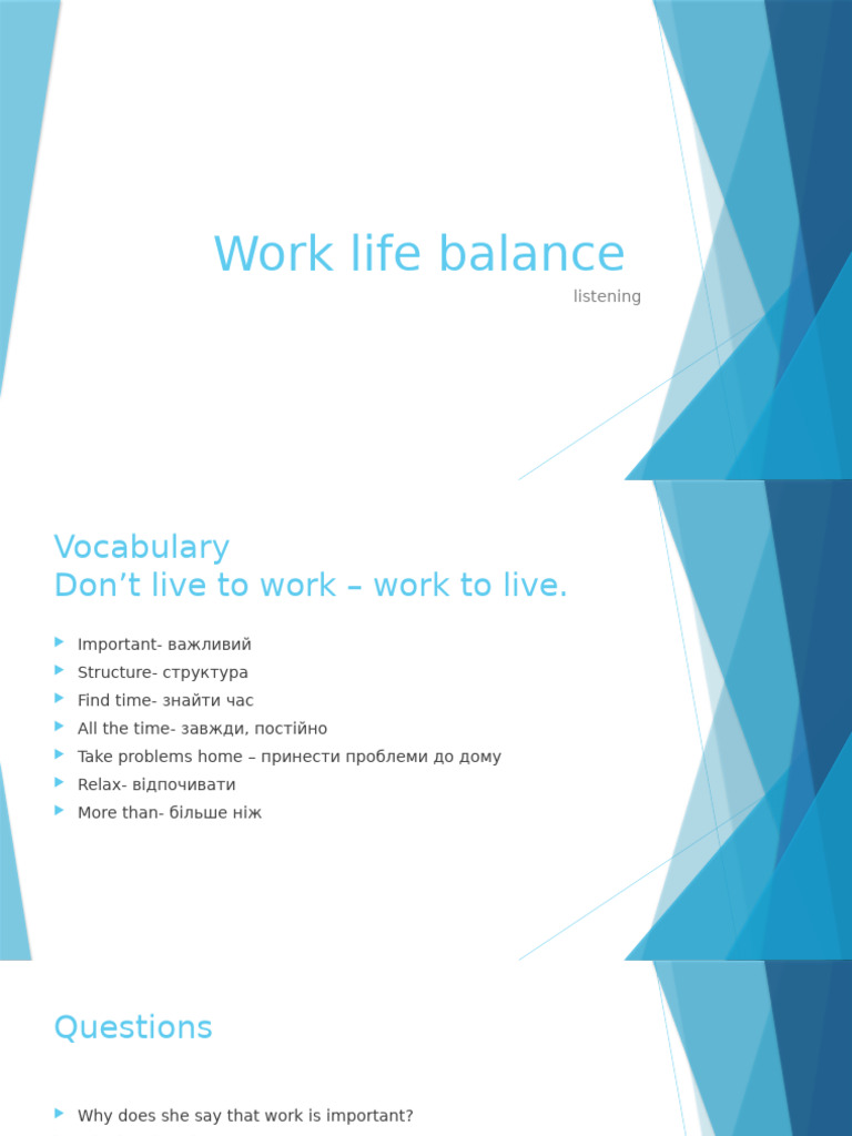 Work Life Balance | PDF
