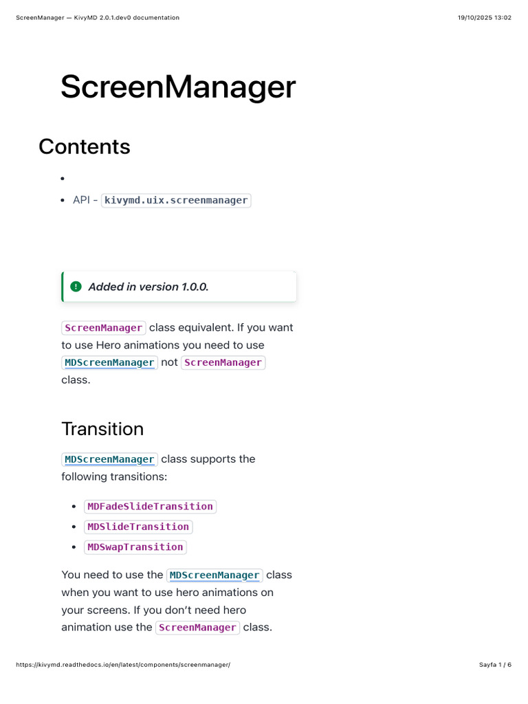 MDScreenManager Overview in KivyMD | PDF | Computer Programming ...