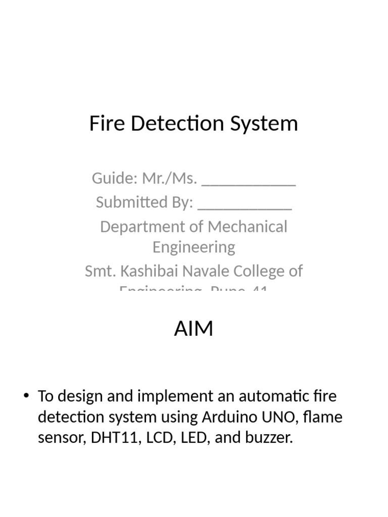 Arduino-Based Fire Detection System | PDF | Arduino | Sensor