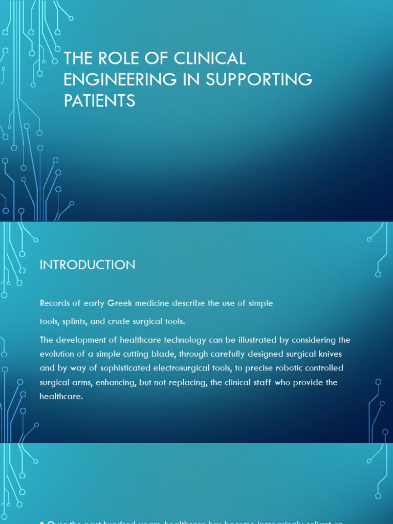 Module 1 - The Role of Clinical Engineering | PDF | Medical Device ...