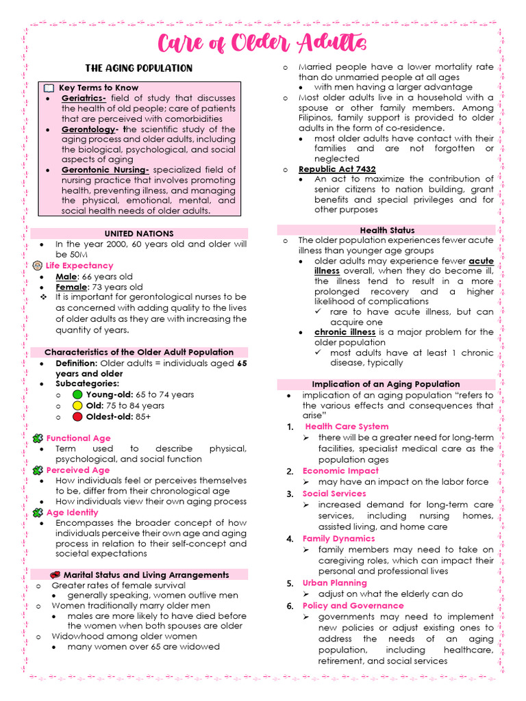 Understanding Older Adult Care Needs | PDF | Ageing | Old Age