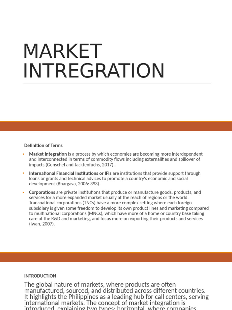Market Intregration | PDF | International Financial Institutions ...
