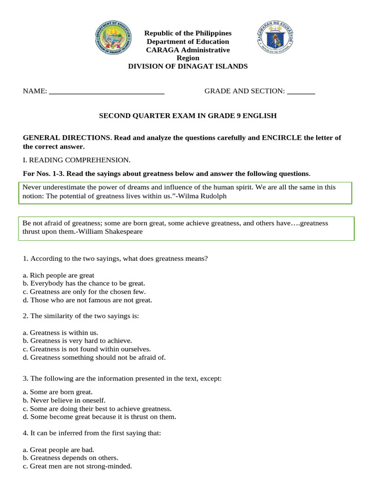 DTC - PT English 9 q2 Melc With Key v3 | PDF | Adverb | Poetry