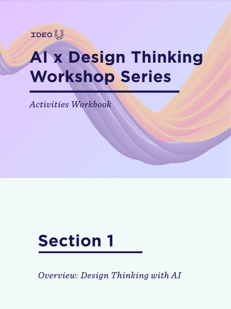 AI Workshop Series Activity Book | PDF | Design Thinking | Artificial ...
