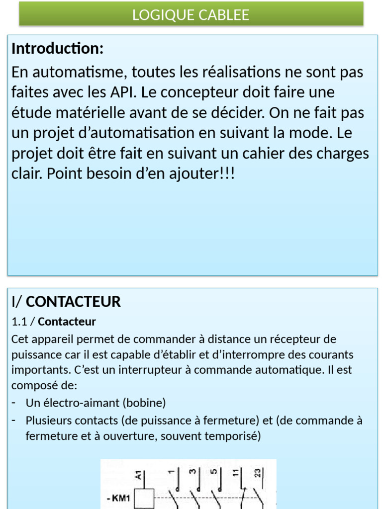 Logique Cablée en Automatisme | PDF | Ascenseur | Interrupteur