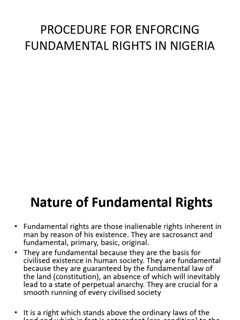 Enforcing Fundamental Rights in Nigeria | PDF | Constitution | Jurisdiction