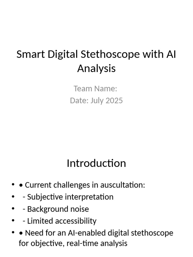 AI-Enabled Smart Digital Stethoscope | PDF