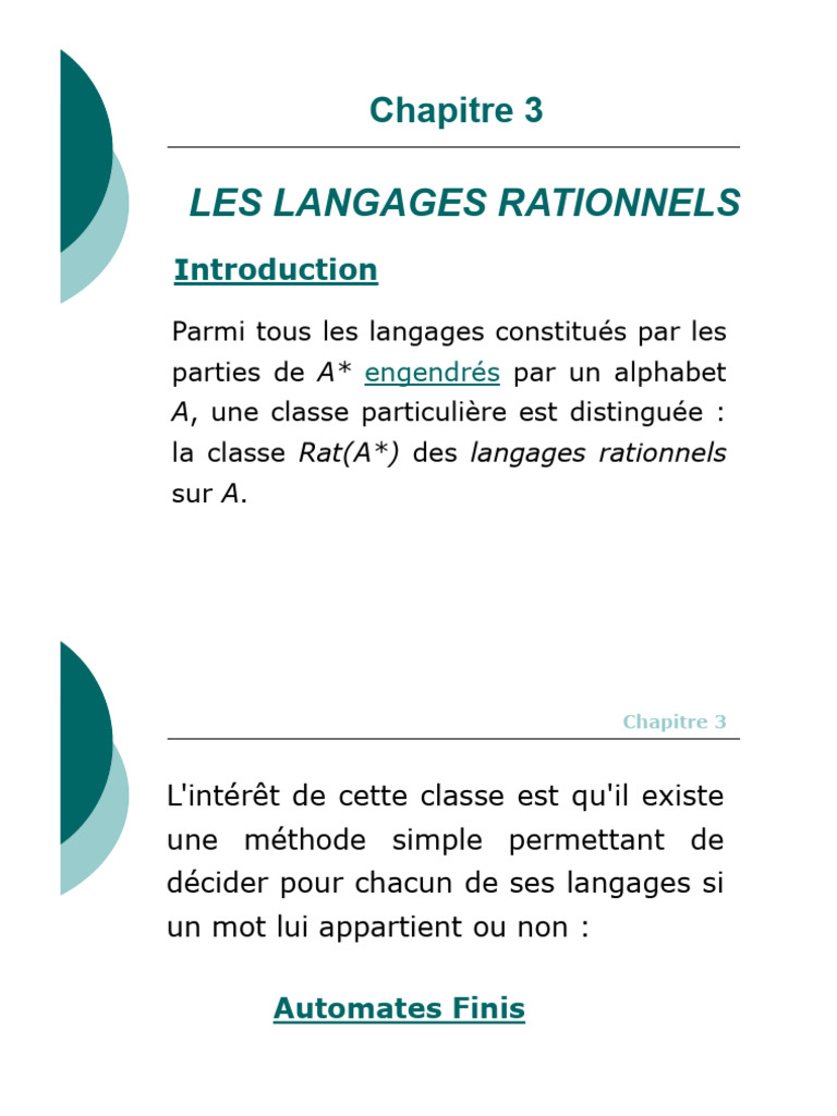 Langages Rationnels et Expressions Rationnelles | PDF | Expression ...