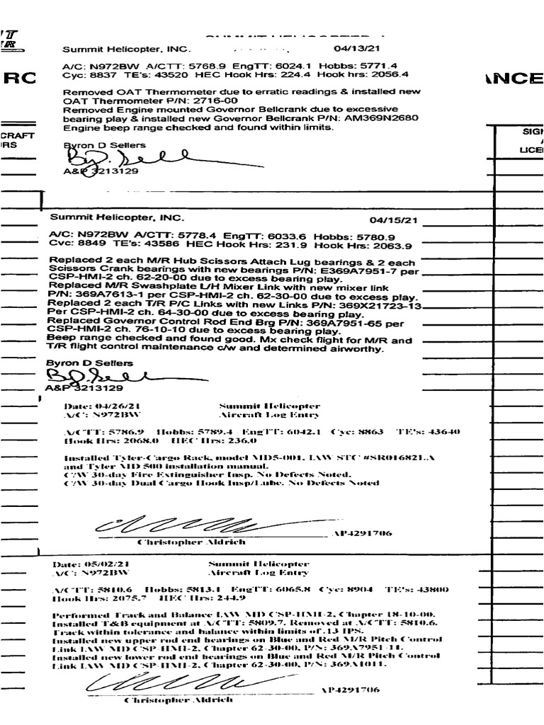 Maintenance Logbook 1 | PDF