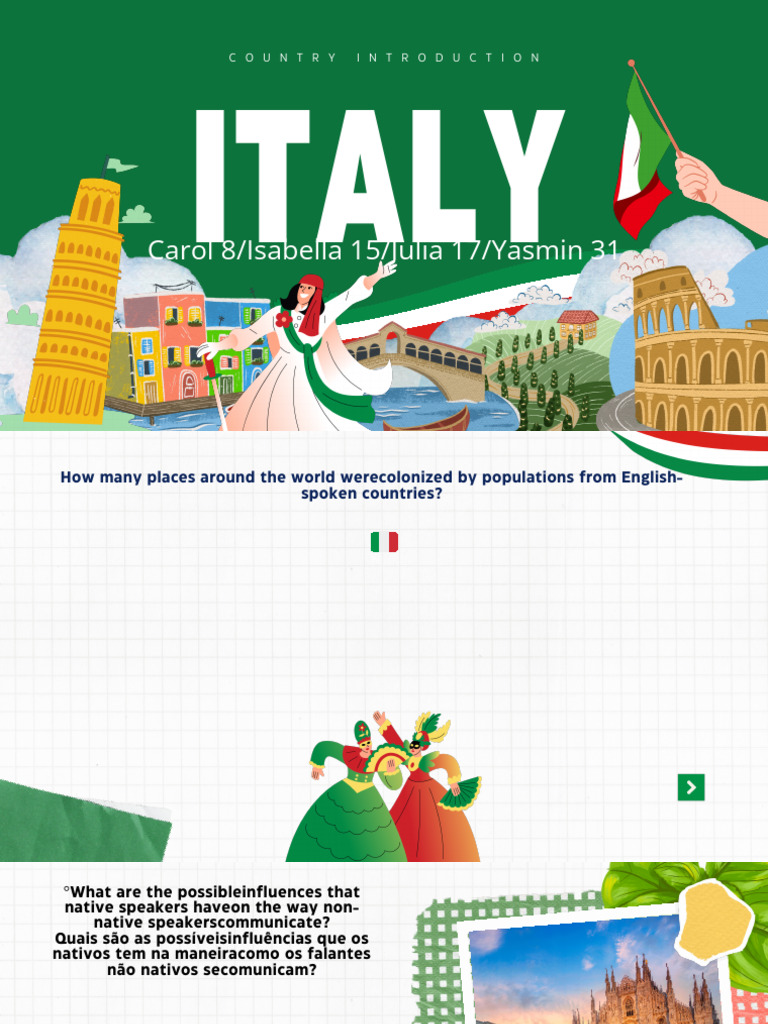 Italy Introduction Presentation in Red and Green Informative Style (4 ...