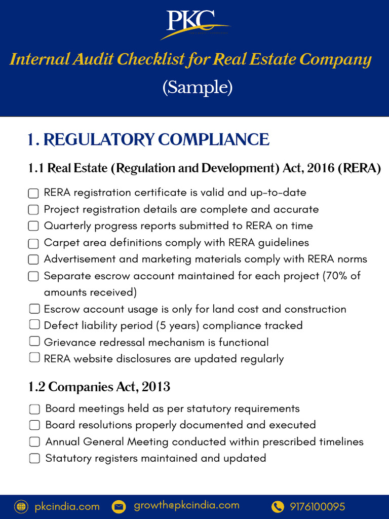 Real Estate Audit Compliance Checklist | PDF | Regulatory Compliance ...
