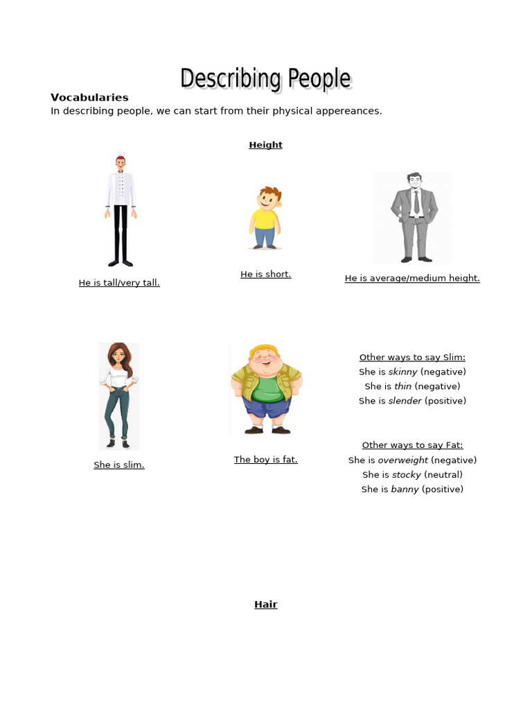 Describing People: Appearance & Clothing | PDF | Sweater | Hair