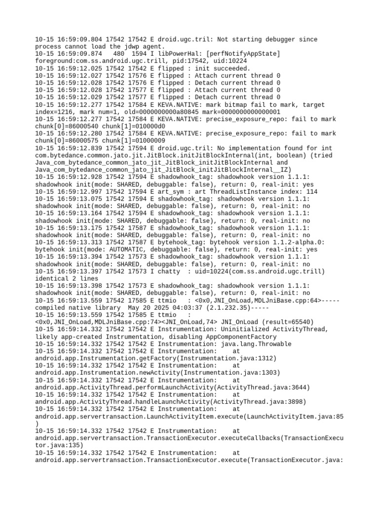 Debugging Errors in Android App Logs | PDF | Java (Programming Language ...