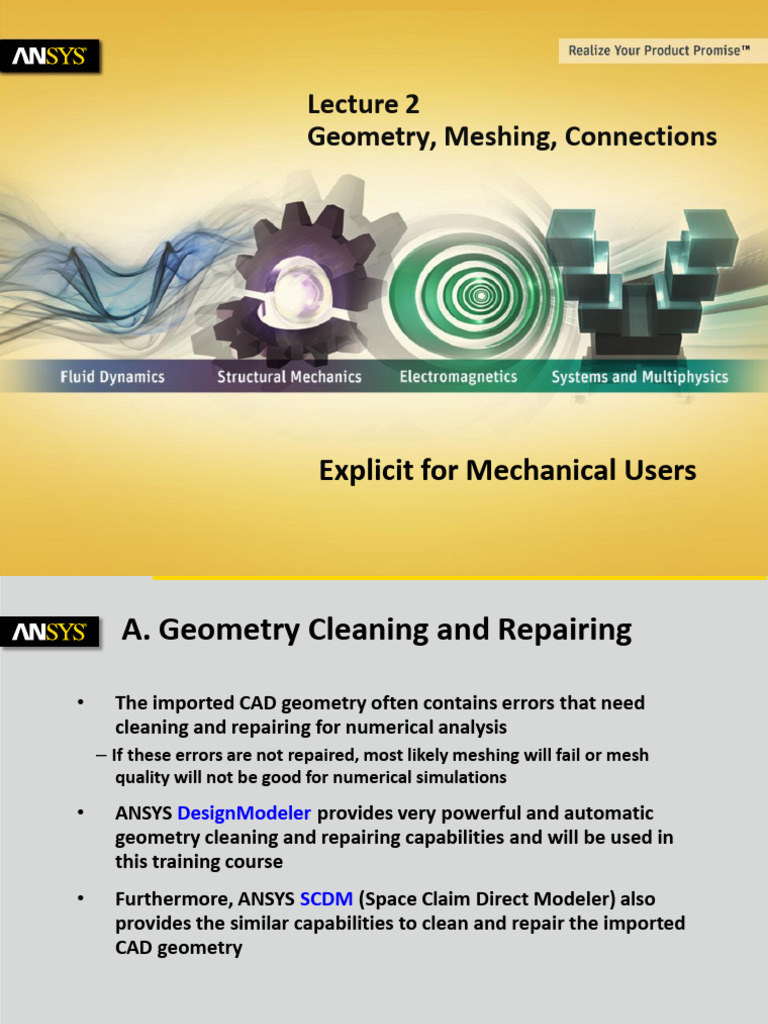 Geometry Repair and Meshing in ANSYS | PDF | Friction | Force