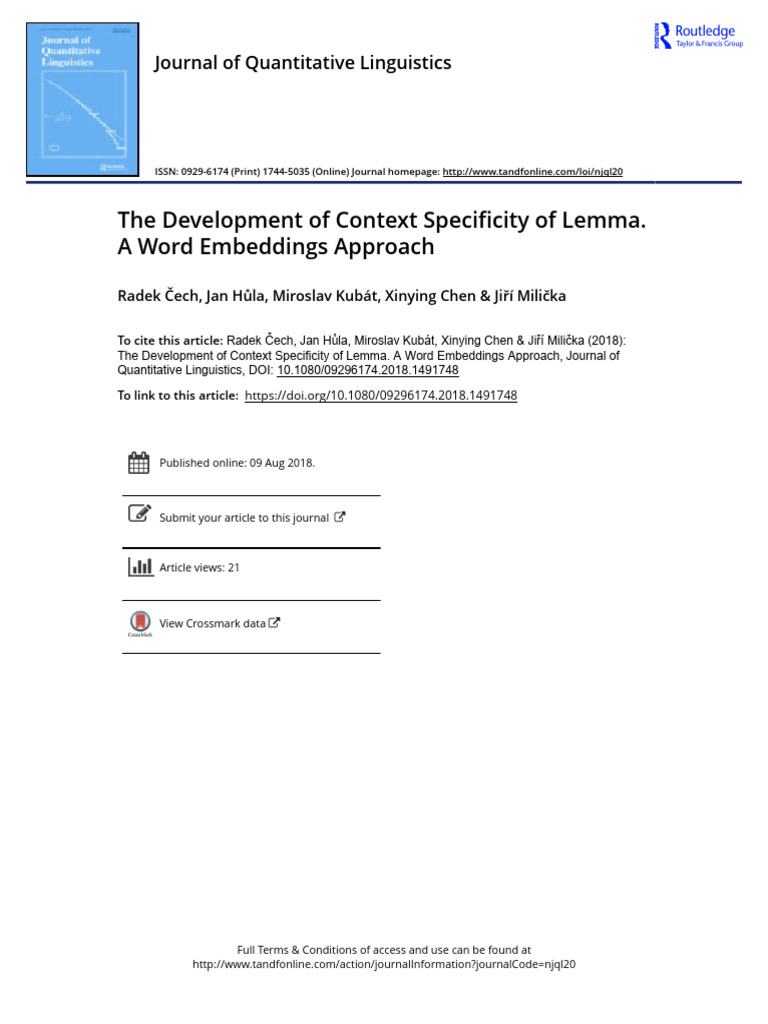 2018 - Cech - Etal - The Development of Context Specificity of Lemma A ...