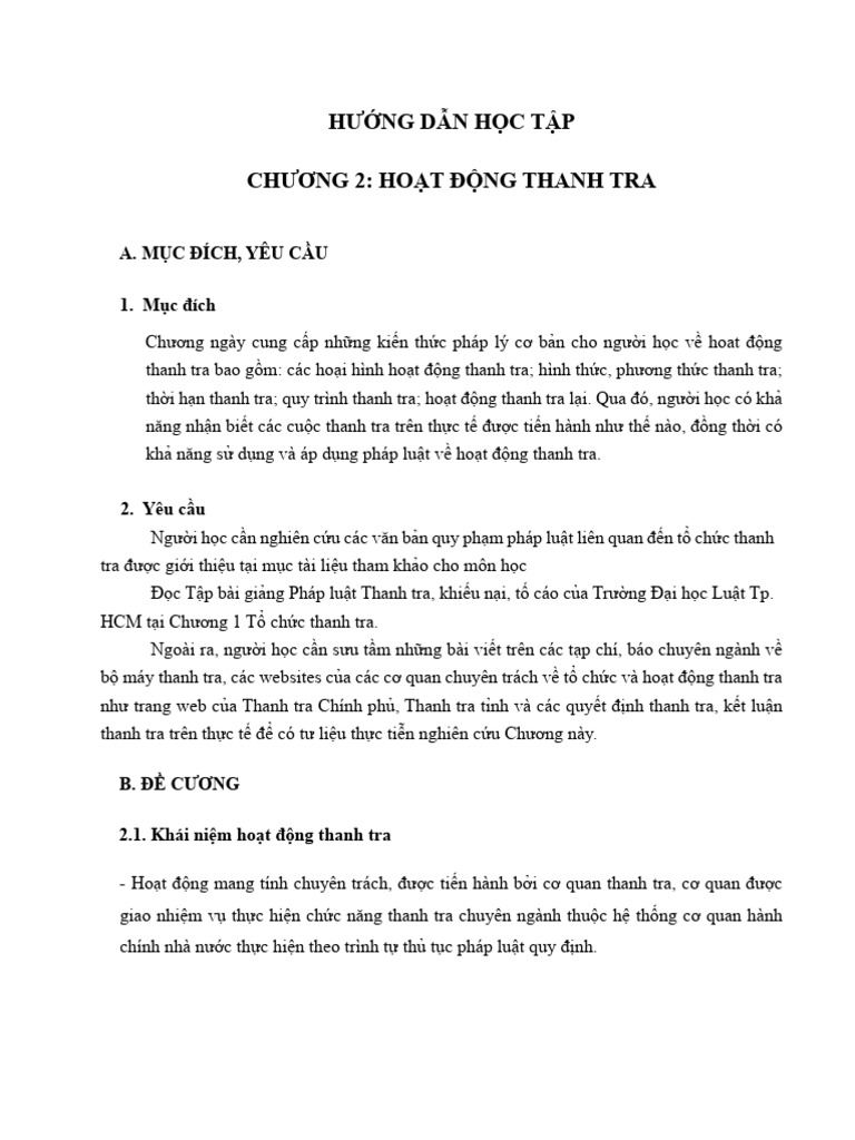 4.2. Chuong 2 Hoat Dong Thanh Tra - HDHT | PDF