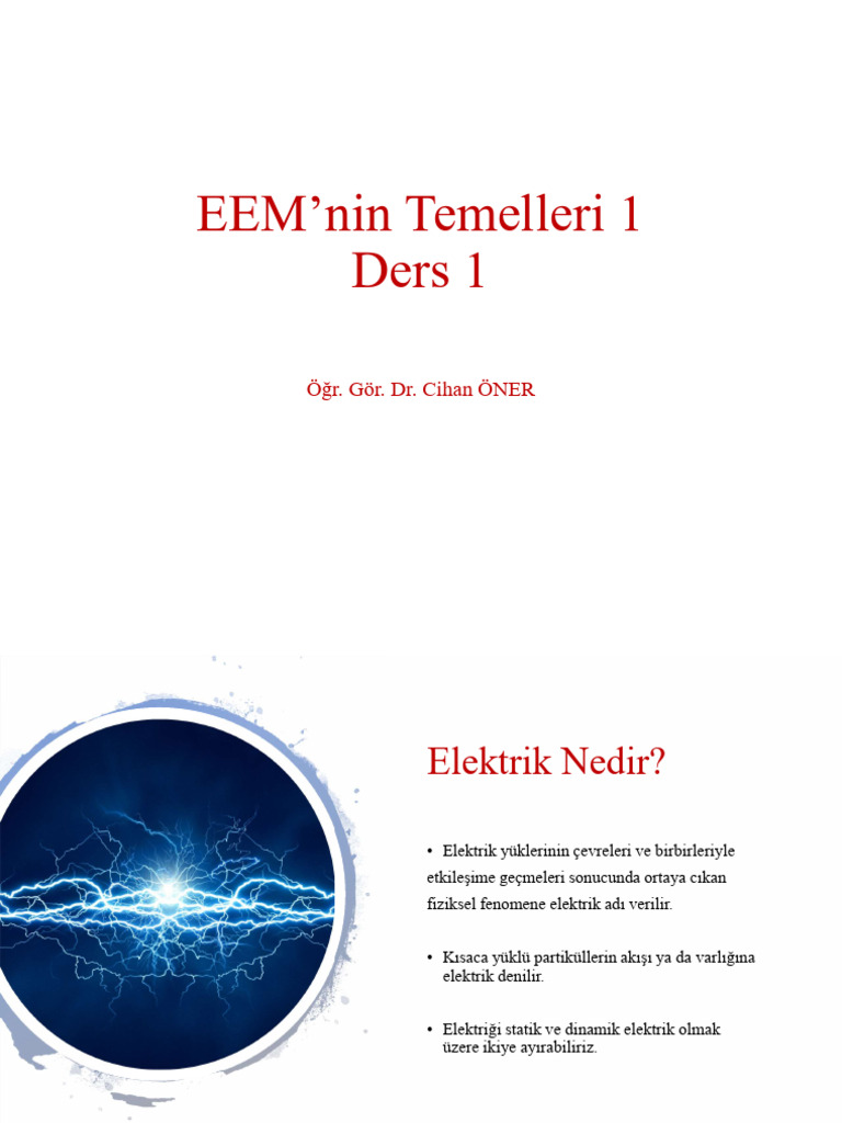 Ders - 1 EEM NİN TEMELLERİ | PDF