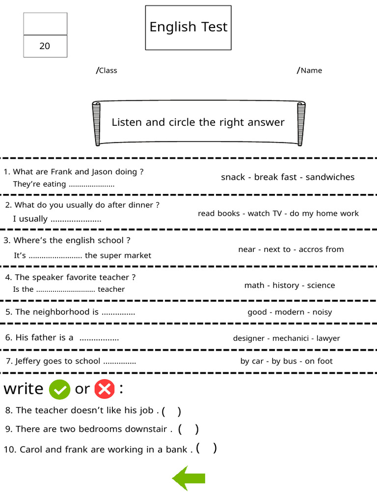 English Listening Comprehension Test | PDF