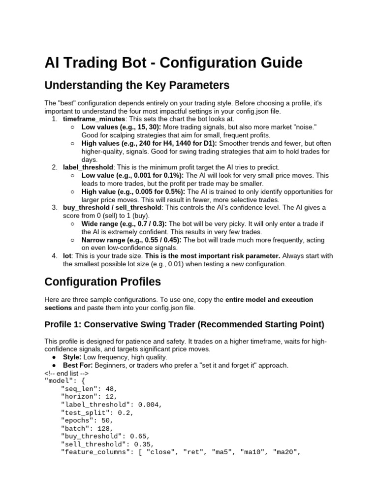 Trading Bot Configuration Guide | PDF