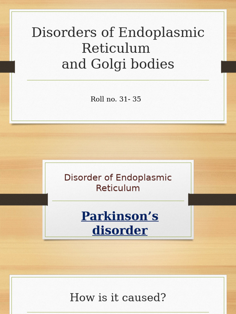 Disorder of Endoplasmic Reticulum | PDF