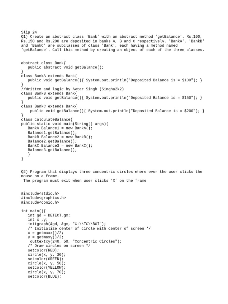 Java Bank Class and Graphics Program | PDF