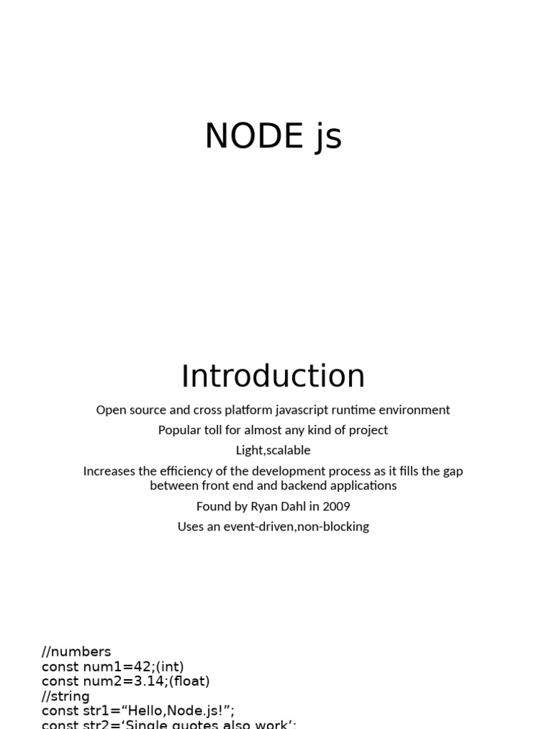 Node.js Basics and Application Structure | PDF