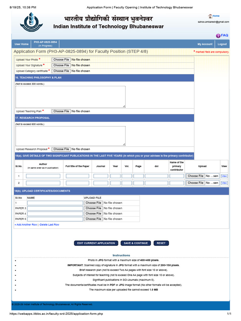 Faculty Application Form - IIT Bhubaneswar | PDF | Computing | Software
