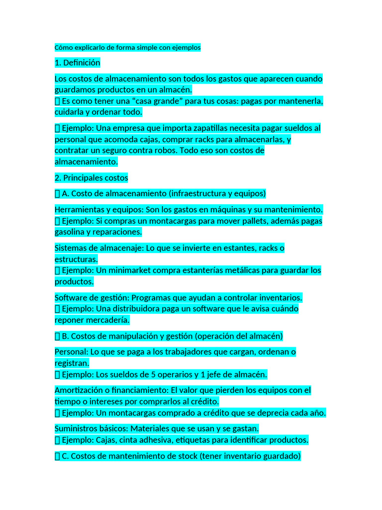 Mis Ejemplos para Explicarlo Al Docen de Gestion de Almacen | PDF
