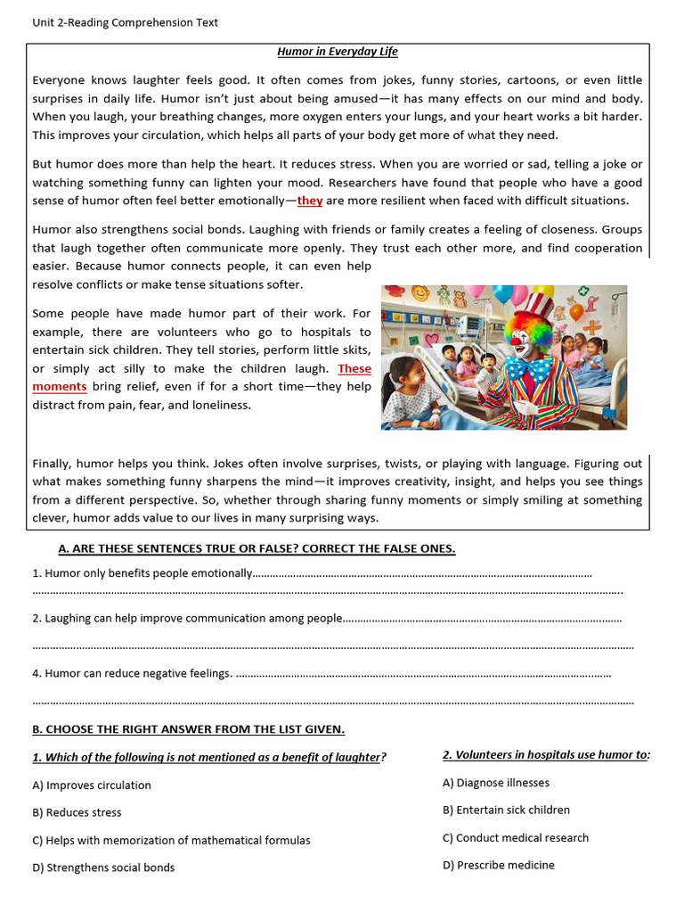 Benefits of Humor in Daily Life | PDF | Humour | Laughter