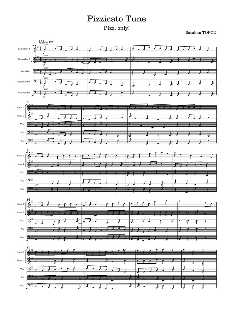 Pizzicato Tune Sheet Music Guide | PDF | Music Technology | Music Theory