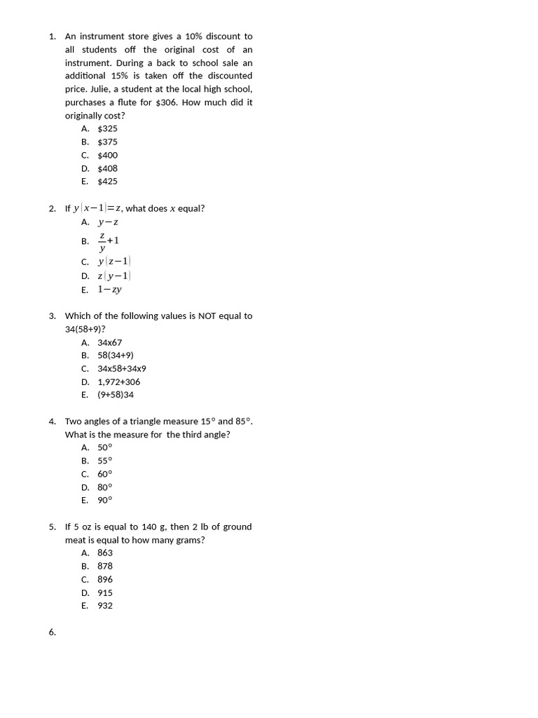 Math Problems and Solutions for Students | PDF