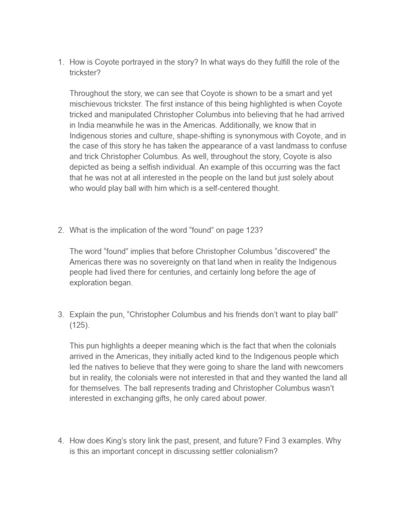 Coyote's Role in Colonial Narratives | PDF | Indigenous Peoples ...