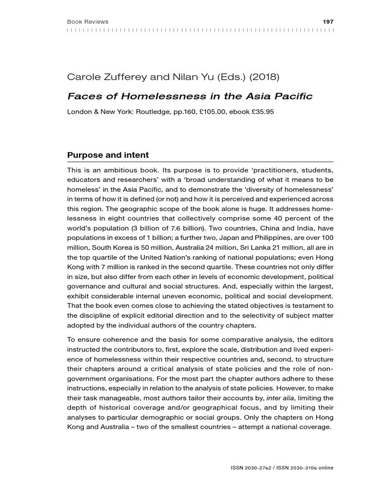 Homelessness in Asia Pacific: A Review | PDF | Homelessness | Poverty